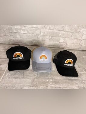 Good Vibes Trucker Hat - Black and Grey